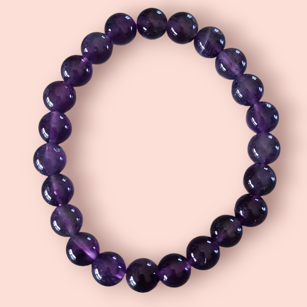 Amethyst Gemstone Bracelet Purple